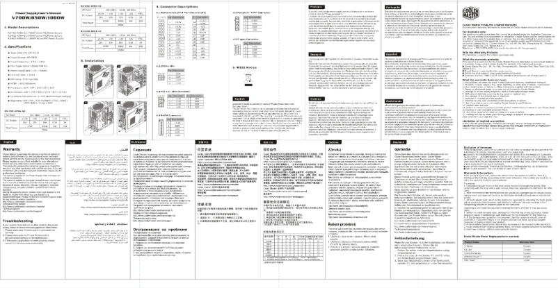 Page 1 de la notice Mode d'emploi Cooler Master V850