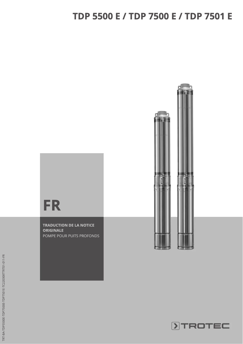 Page 1 de la notice Manuel utilisateur Trotec TDP 5500 E