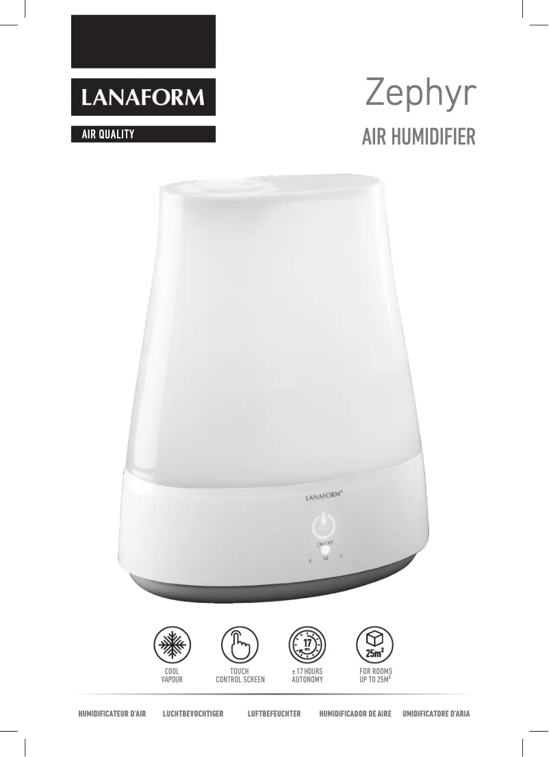 Page 1 de la notice Manuel utilisateur Lanaform Zephyr
