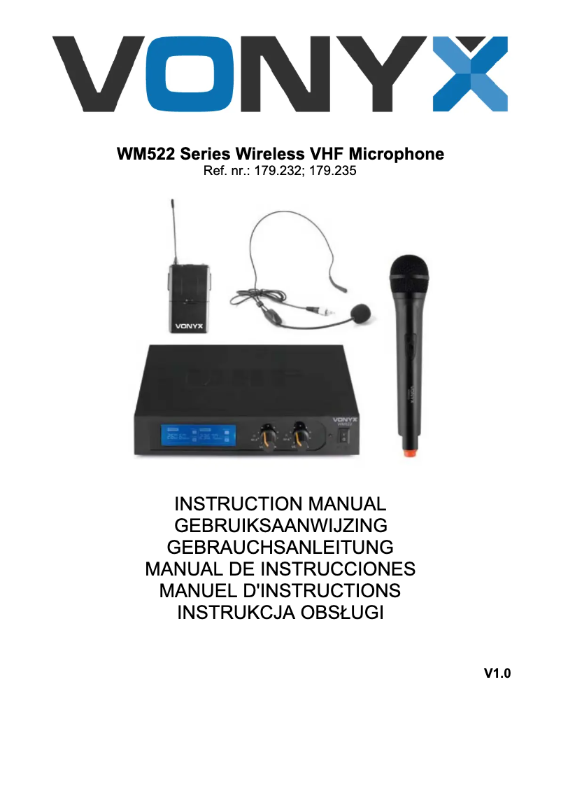 Page 1 de la notice Manuel utilisateur Vonyx WM522