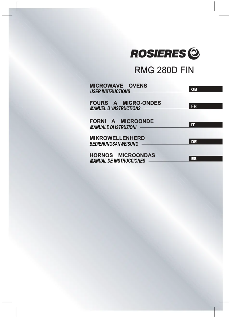Page 1 de la notice Manuel utilisateur Rosieres RMG 28DFPN