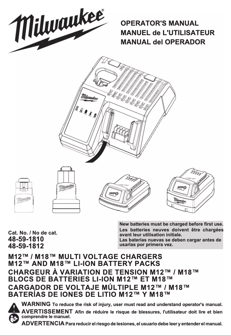 Page 1 de la notice Manuel utilisateur Milwaukee 48-59-1810