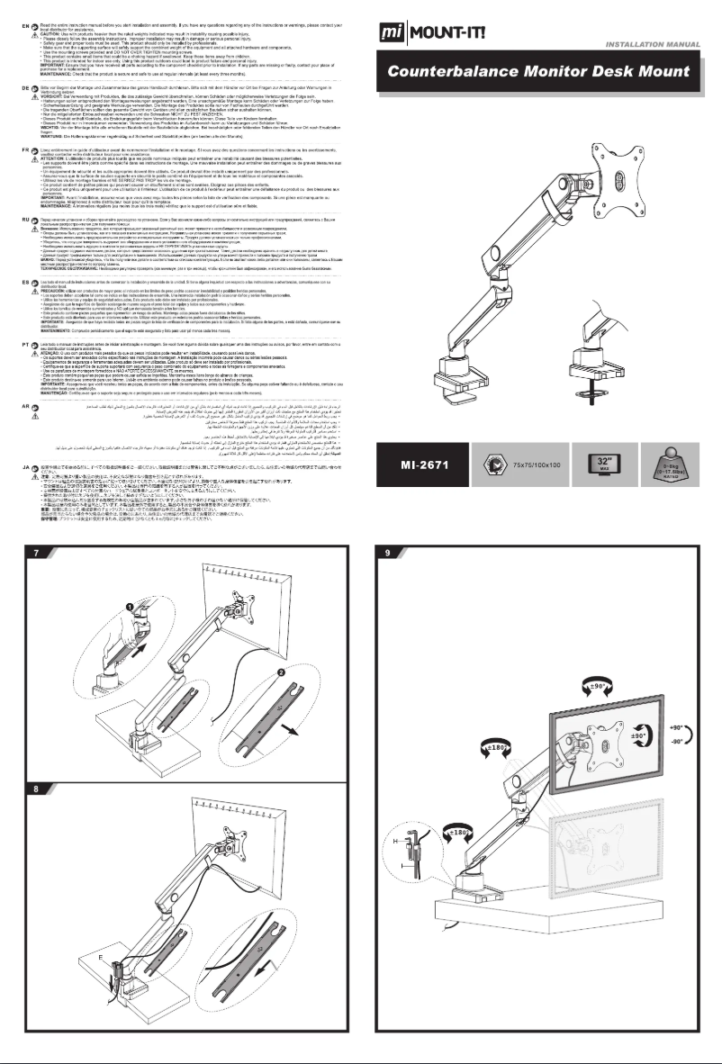 Page 1 de la notice Manuel utilisateur Mount-It! MI-2671