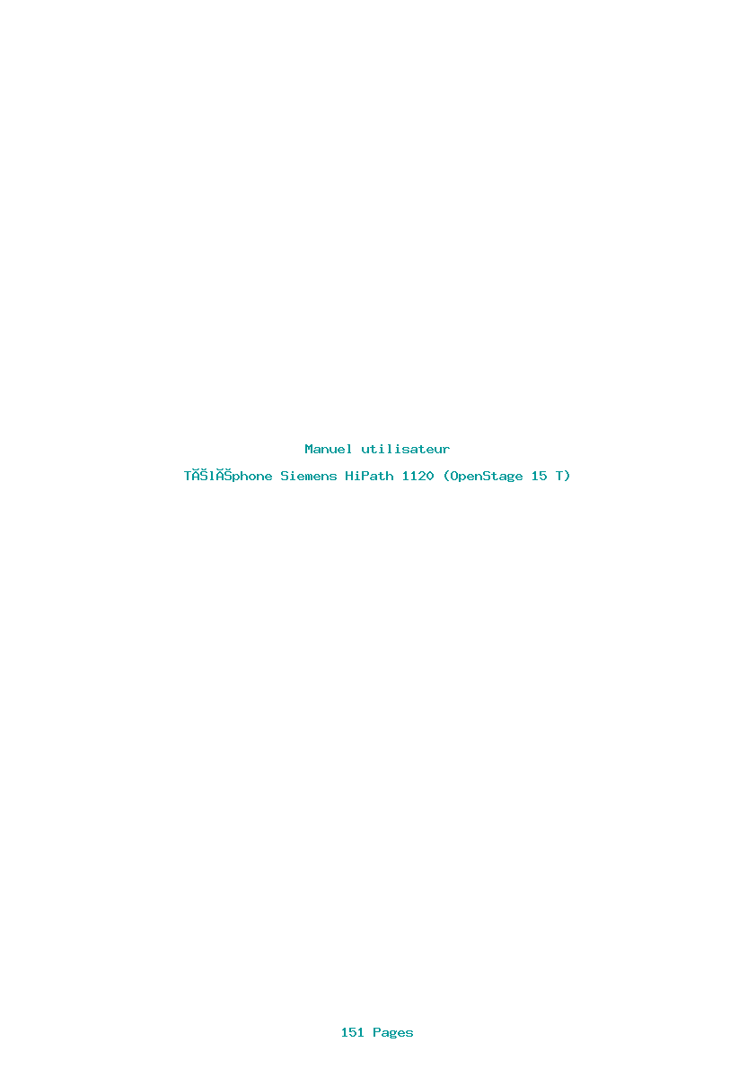 Page 1 de la notice Manuel utilisateur Siemens HiPath 1120 (OpenStage 15 T)