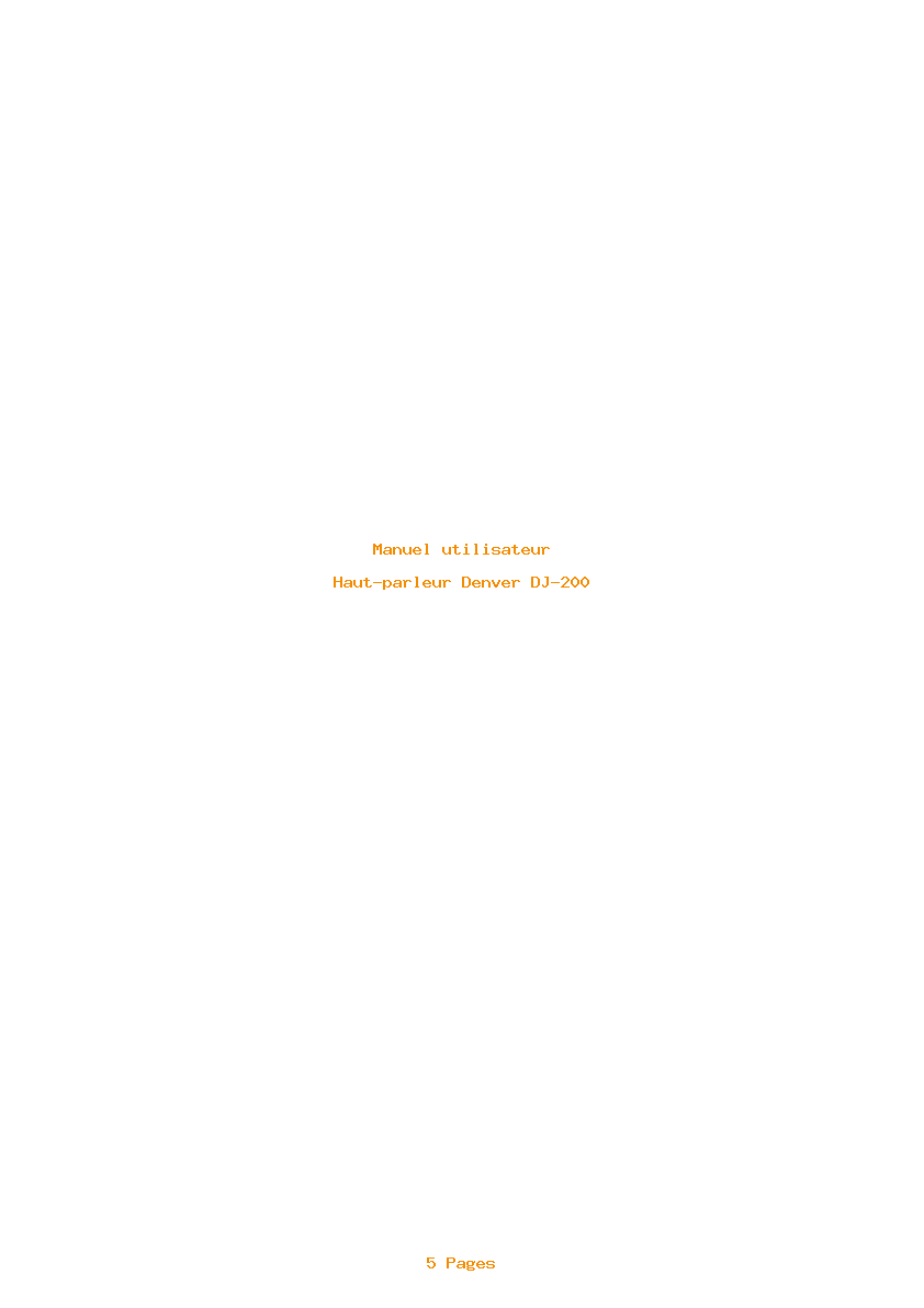 Page 1 de la notice Manuel utilisateur Denver DJ-200