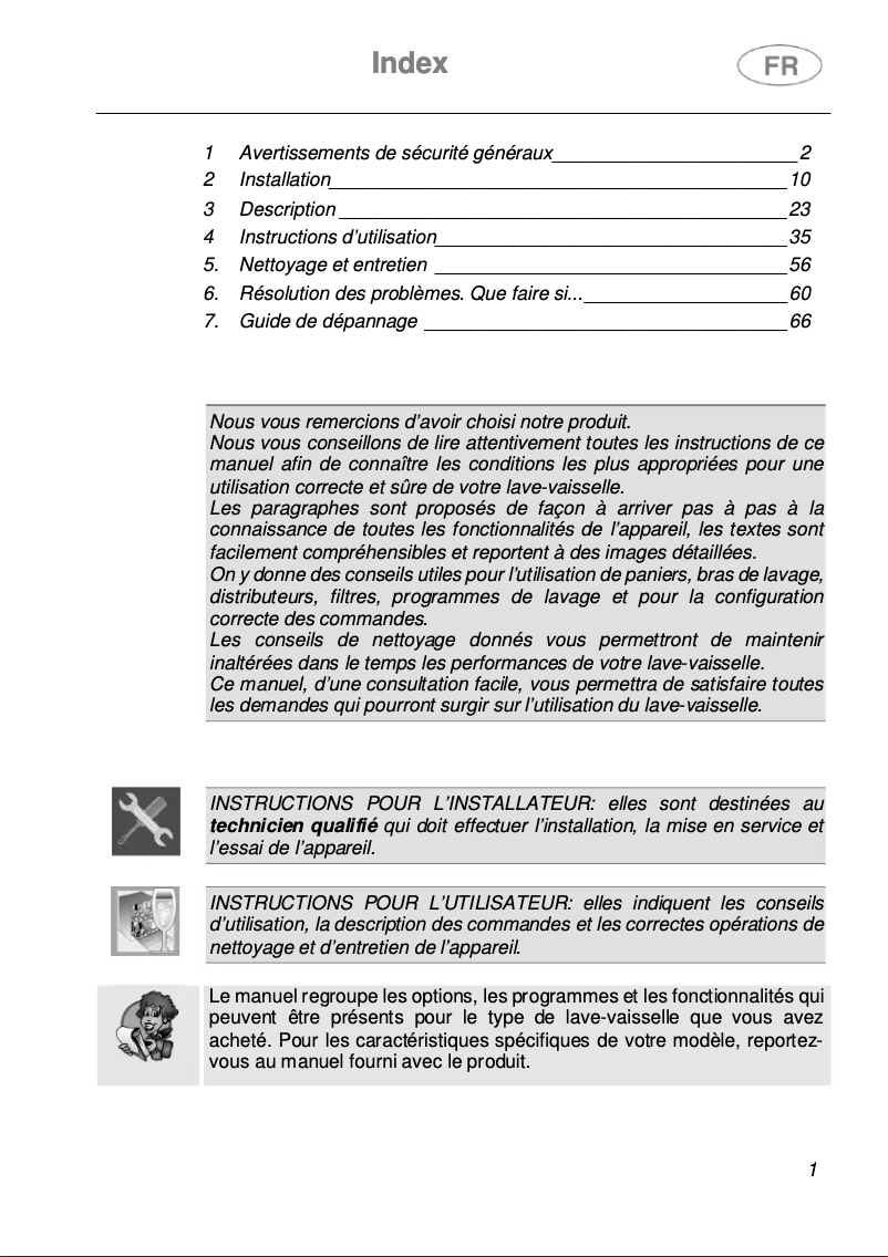 Page 1 de la notice Manuel utilisateur Smeg STL323BQLH