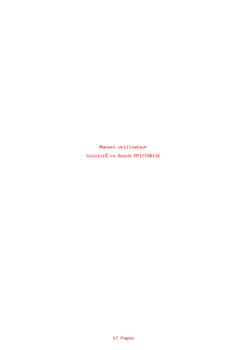 Page 1 de la notice Manuel utilisateur Bosch PPI716B11E
