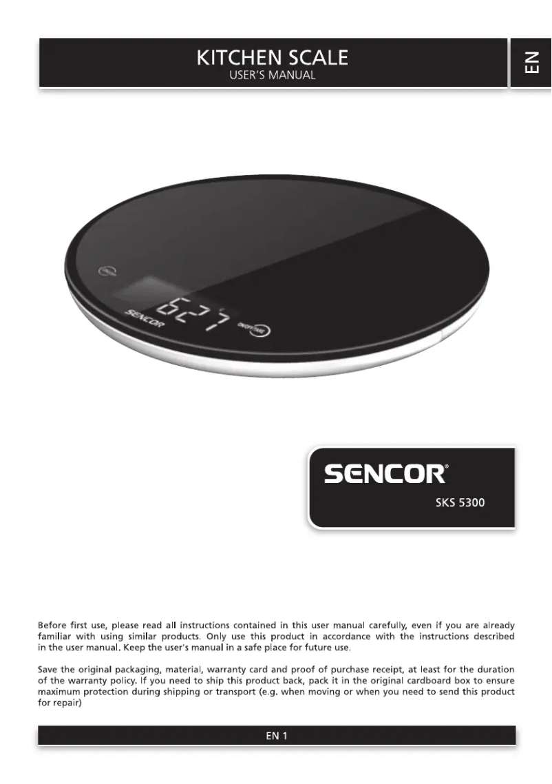 Page 1 de la notice Manuel utilisateur Sencor SKS 5300