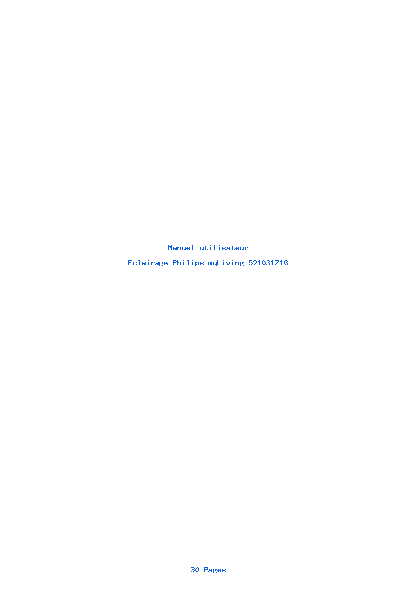 Page 1 de la notice Manuel utilisateur Philips myLiving 521031716