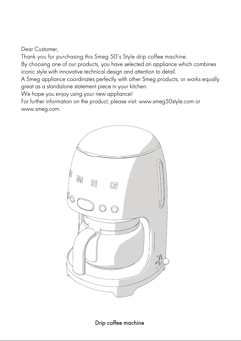 Page 1 de la notice Manuel utilisateur Smeg DCF01