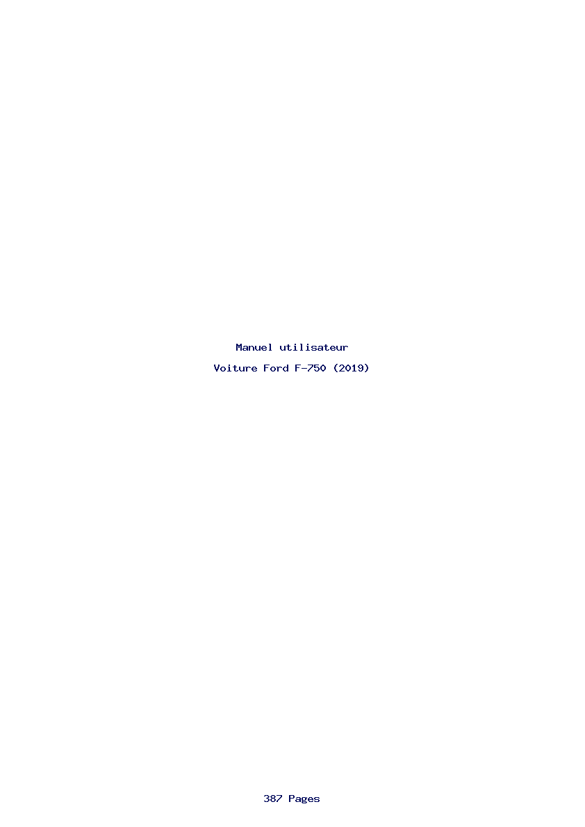 Page 1 de la notice Manuel utilisateur Ford F-750 (2019)