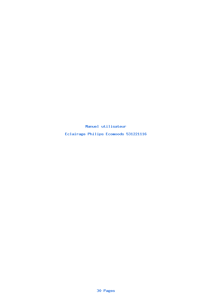 Page 1 de la notice Manuel utilisateur Philips Ecomoods 531221116