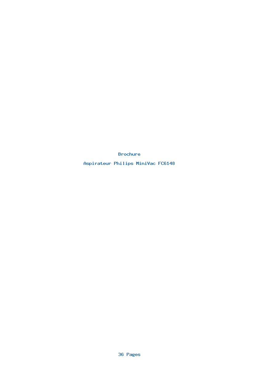 Page 1 de la notice Brochure Philips MiniVac FC6148