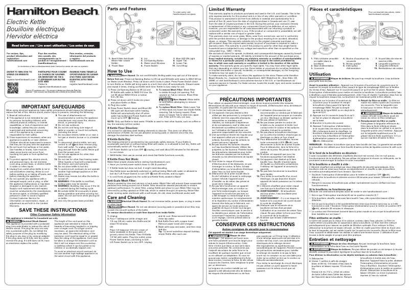 Page 1 of the manual User Manual Hamilton Beach 41037