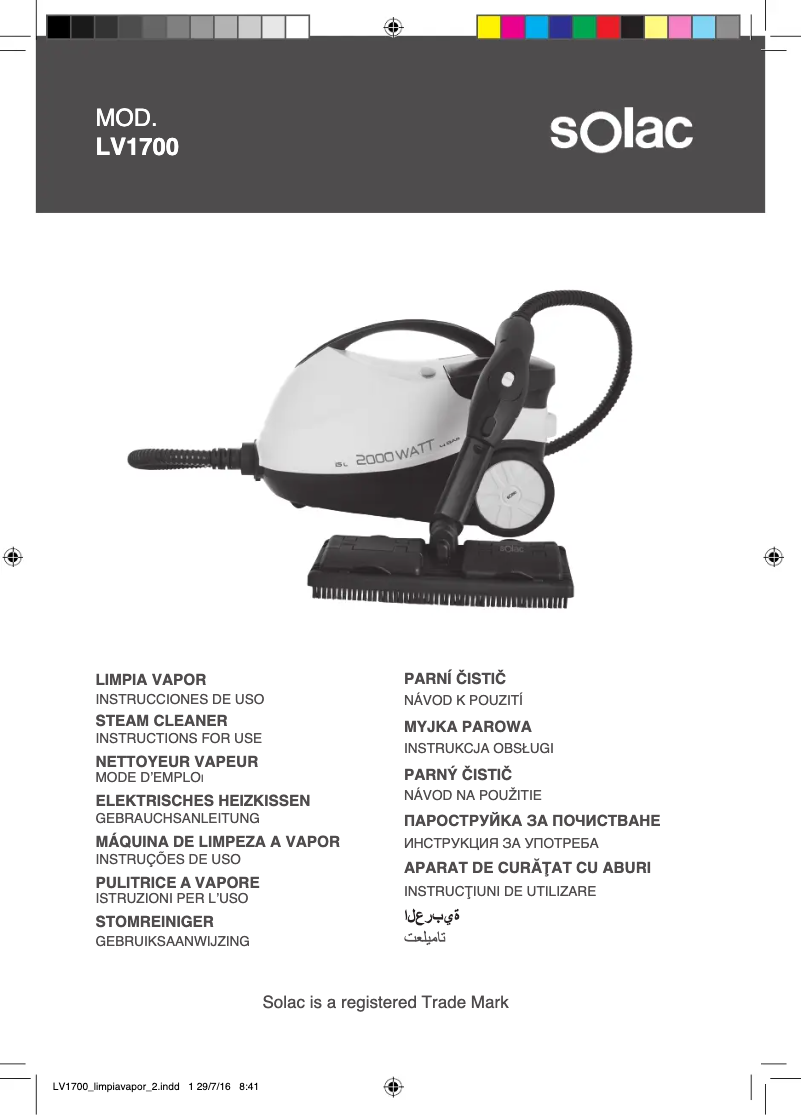 Page 1 de la notice Manuel utilisateur Solac Ecogenic LV1700 LV1700