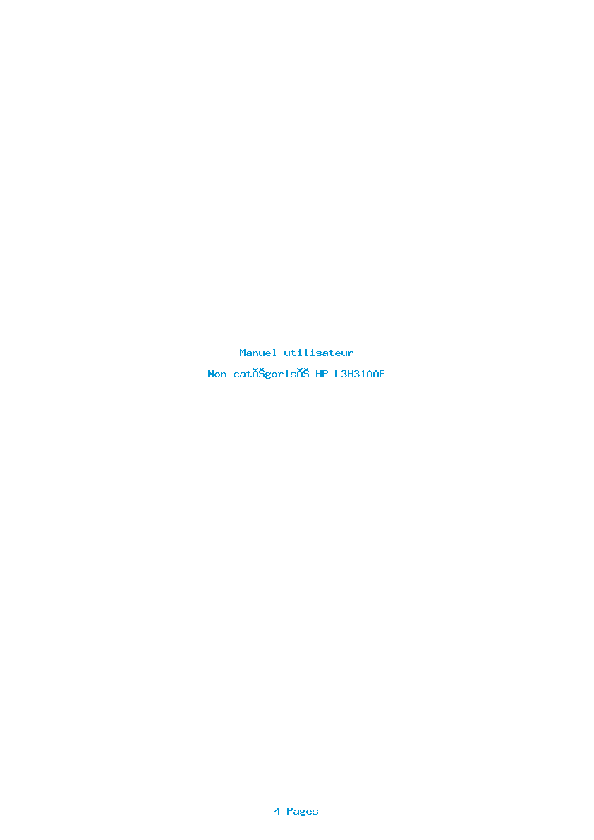 Page 1 de la notice Manuel utilisateur HP L3H31AAE