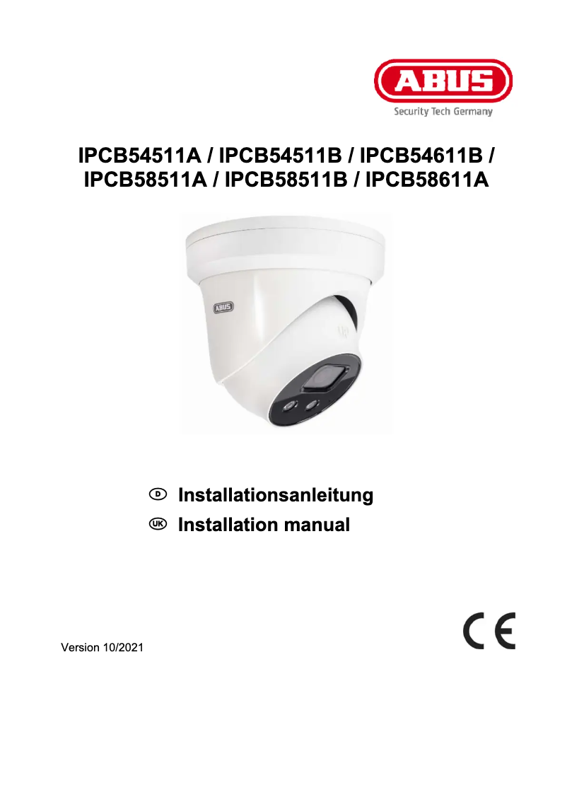 Página 1 del manual Guía de instalación Abus IPCB54511A