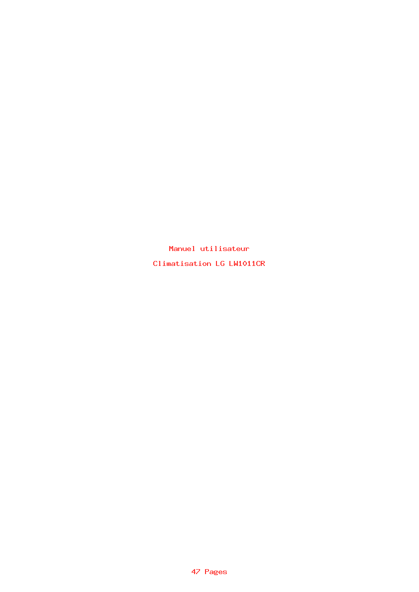 Page 1 de la notice Manuel utilisateur LG LW1011CR