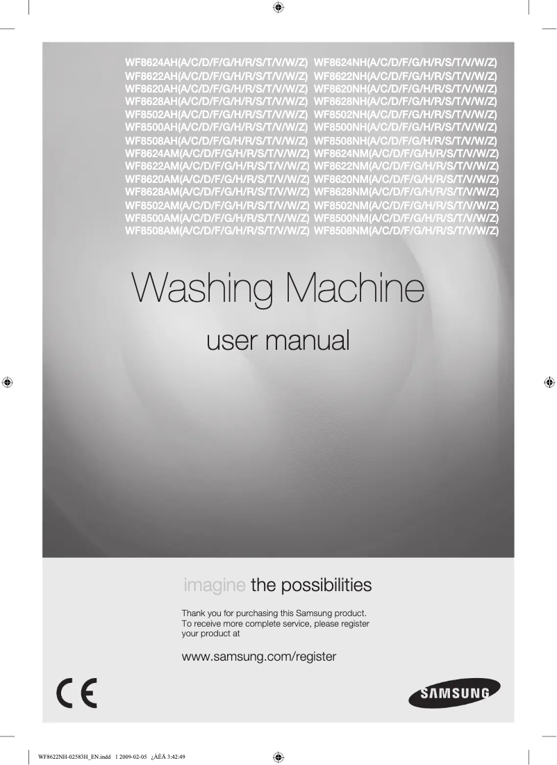 Página 1 del manual Manual de usuario Samsung WF8500NMW