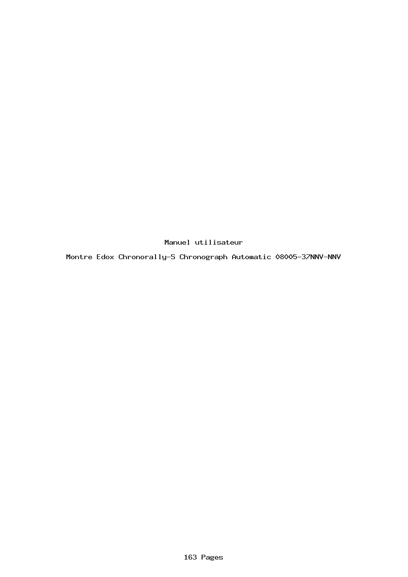 Page 1 de la notice Manuel utilisateur Edox Chronorally-S Chronograph Automatic 08005-37NNV-NNV