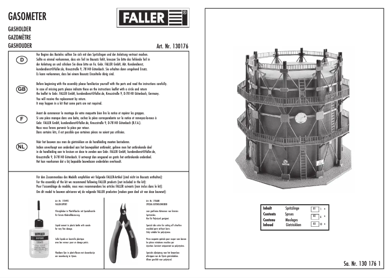 Page 1 de la notice Manuel utilisateur Faller 130176