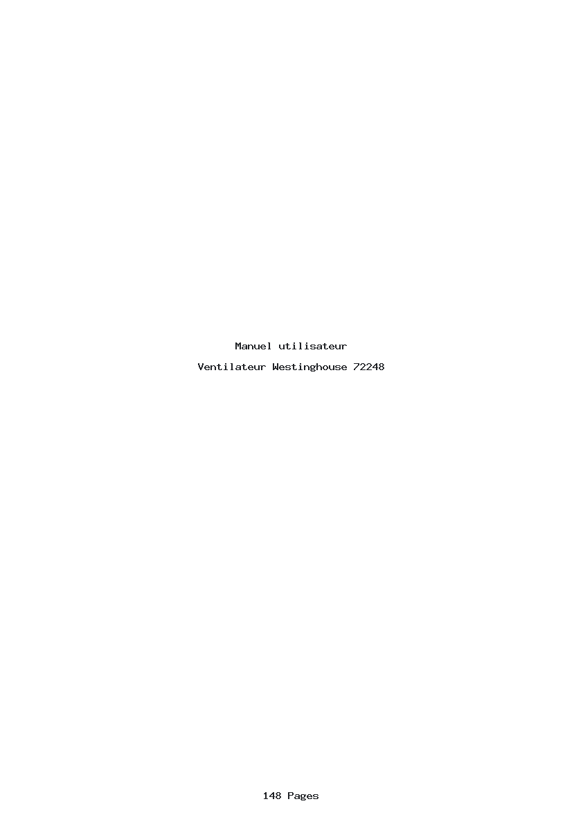 Page 1 de la notice Manuel utilisateur Westinghouse 72248