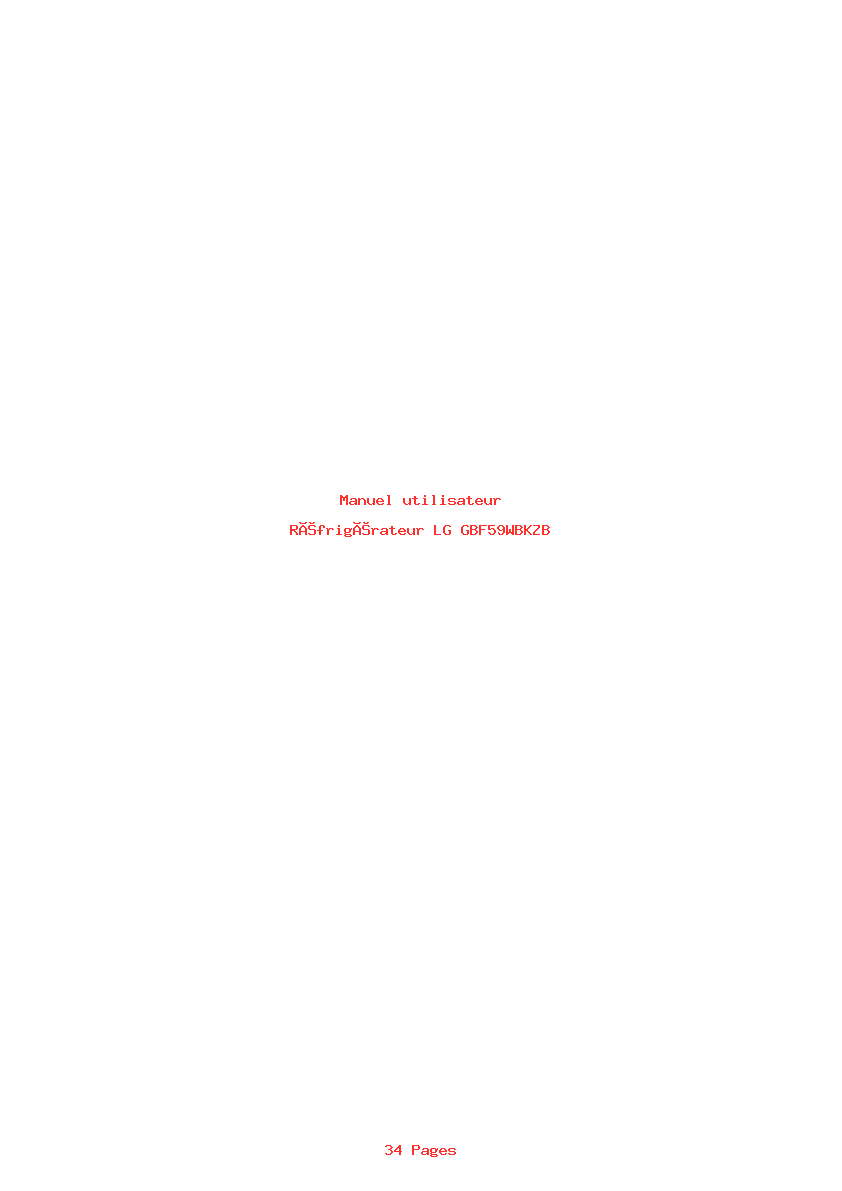 Page 1 de la notice Manuel utilisateur LG GBF59WBKZB