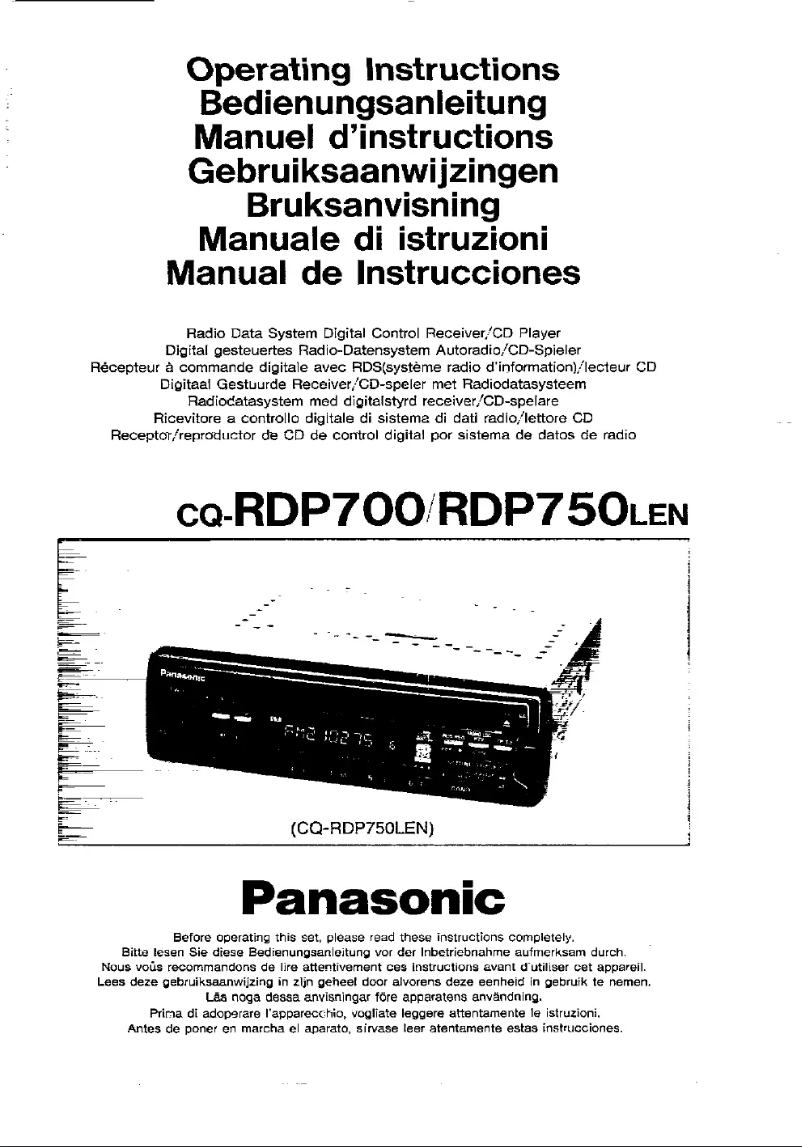 Página 1 del manual Manual de usuario Panasonic CQ-RDP75OL