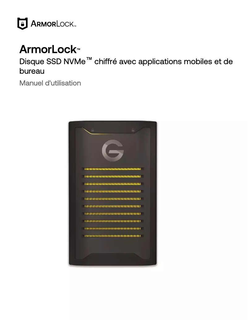 Page 1 de la notice Mode d'emploi Sandisk G-DRIVE ArmorLock