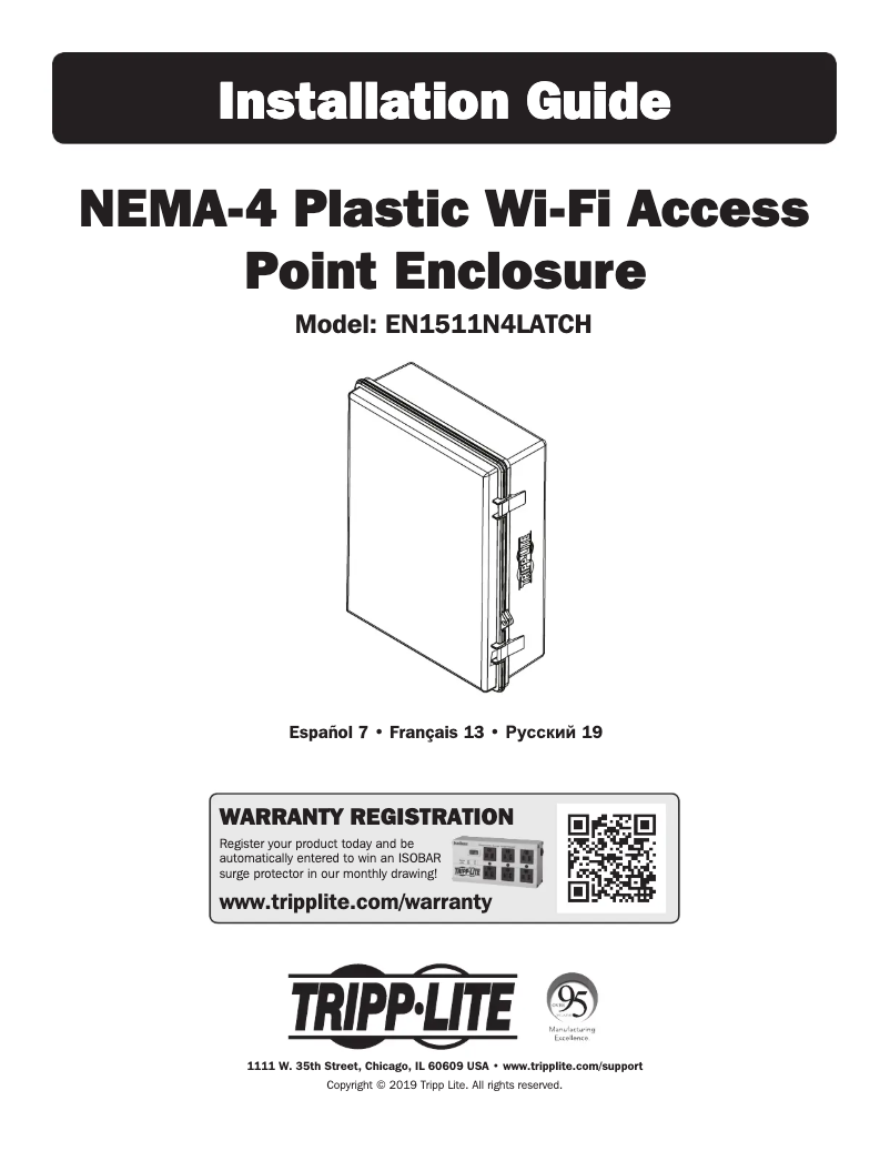 Page 1 de la notice Manuel utilisateur Tripp Lite EN1511N4LATCH