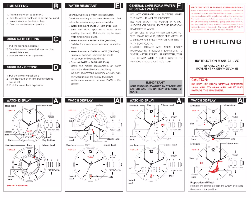 Página 1 del manual Manual de usuario Stührling Aviator 448