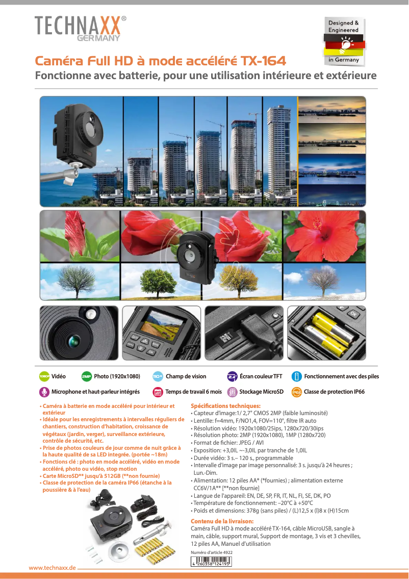 Page 1 de la notice Manuel utilisateur Technaxx TX-164