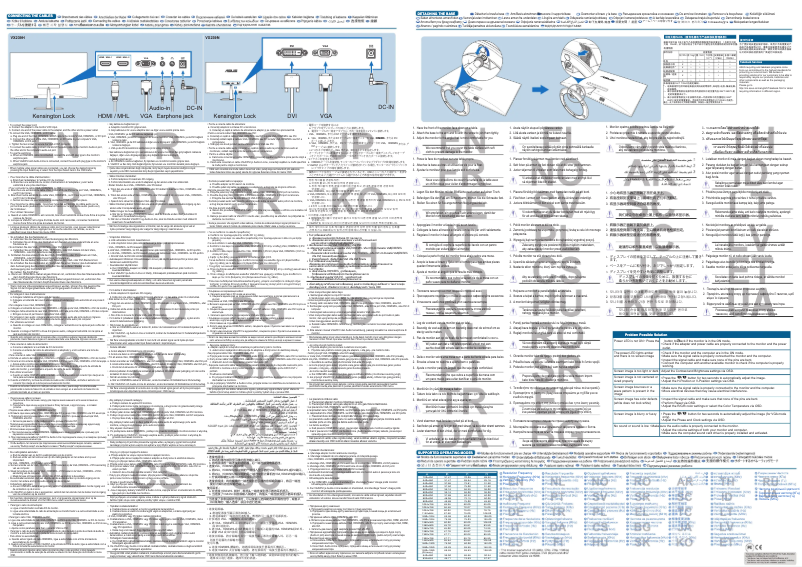 Page 1 de la notice Guide de démarrage rapide Asus VX239H