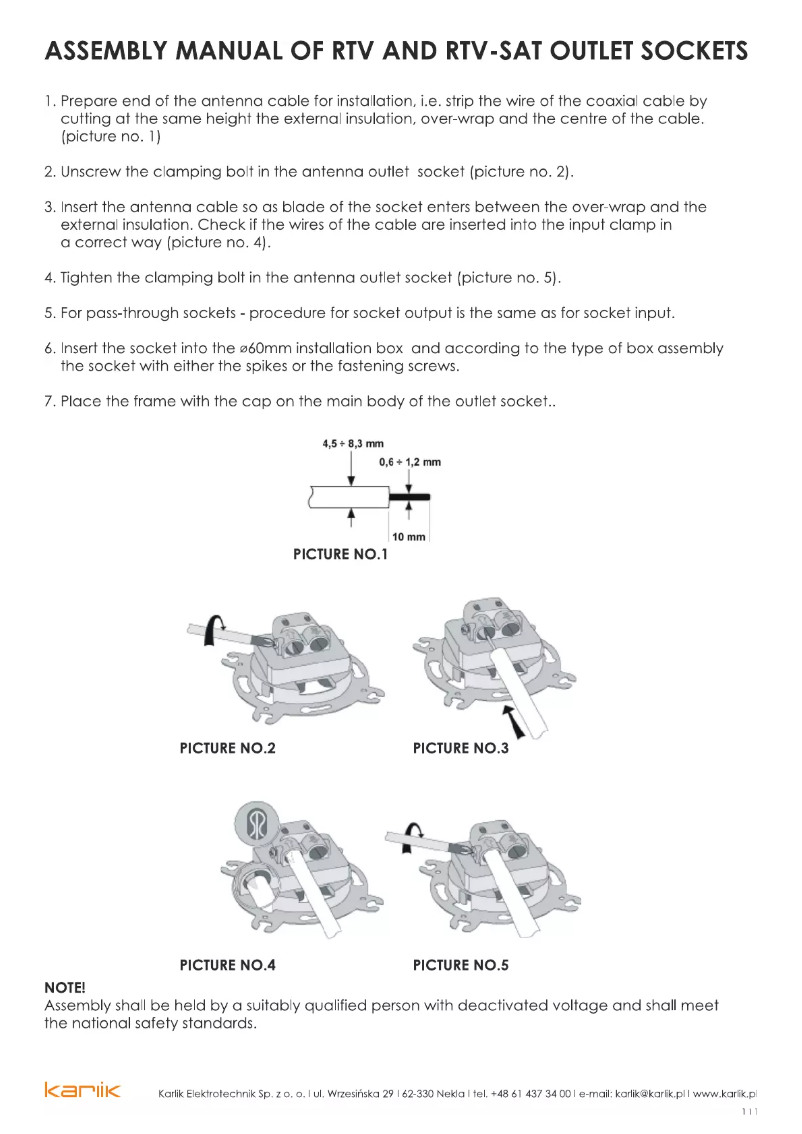 Page 1 de la notice Manuel utilisateur Karlik 29DRW-3