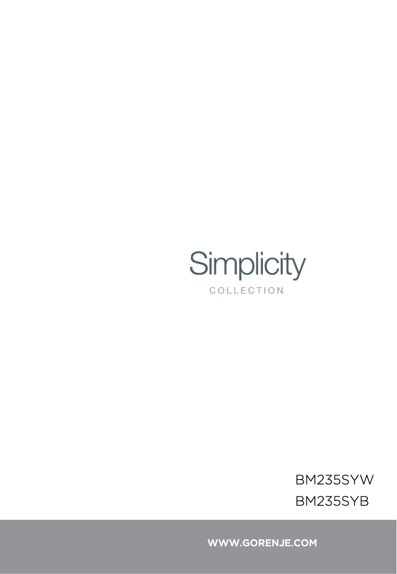 Page 1 de la notice Guide d'installation Gorenje BM235SYB