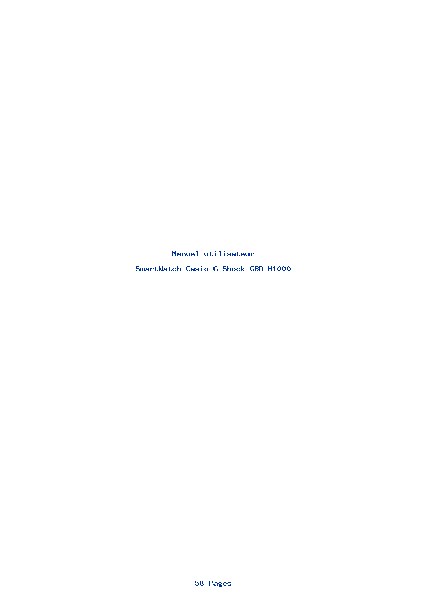 Page 1 de la notice Manuel utilisateur Casio G-Shock GBD-H1000
