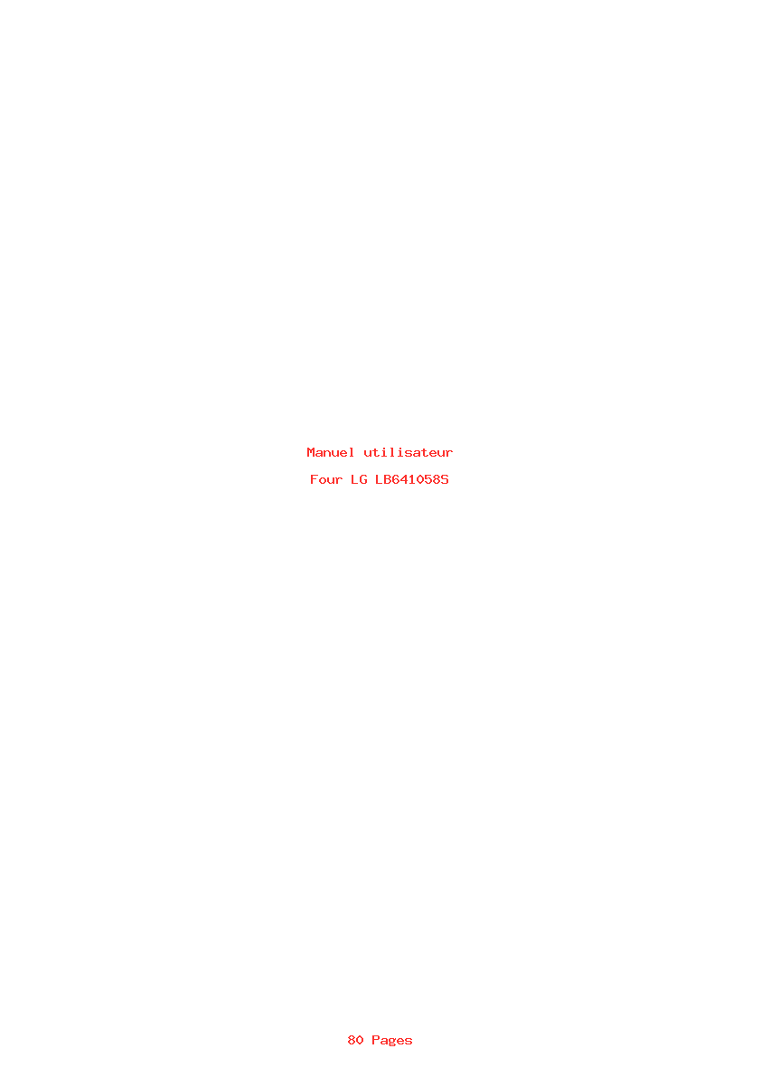 Page 1 de la notice Manuel utilisateur LG LB641058S