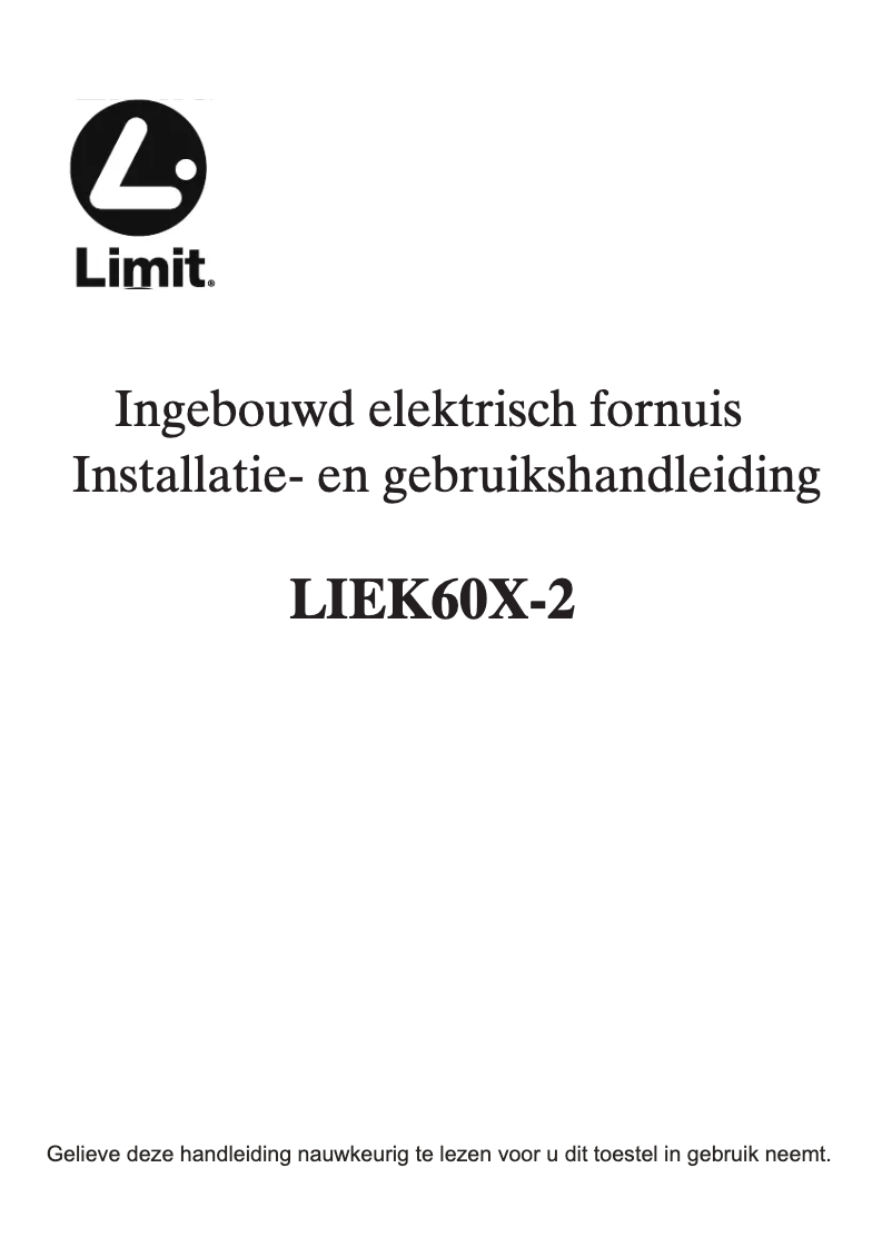 Page 1 de la notice Manuel utilisateur Limit LIEK60X-2