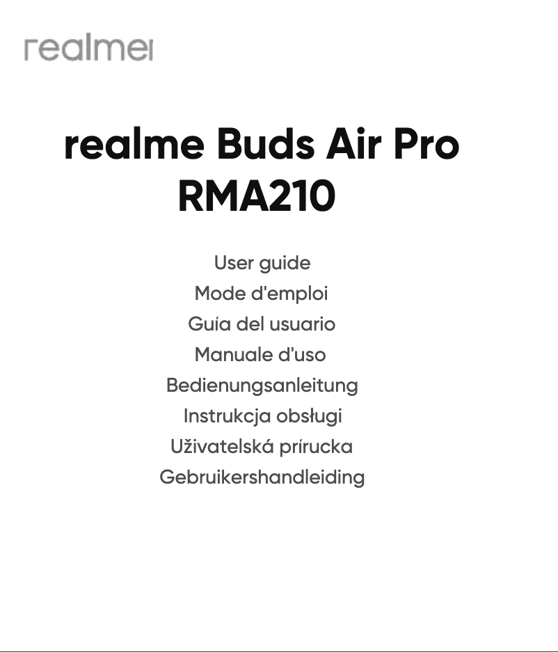 Page 1 de la notice Manuel utilisateur Realme Buds Air Pro