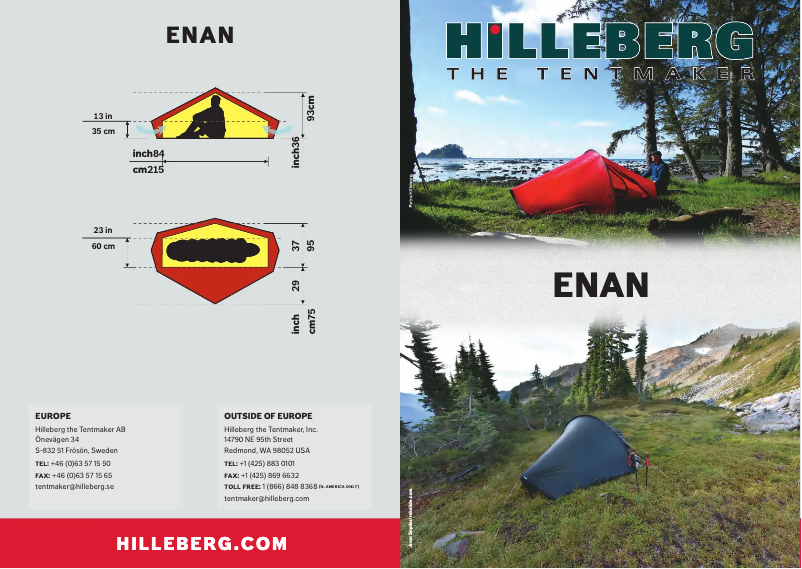 Page 1 of the manual User Manual Hilleberg Enan