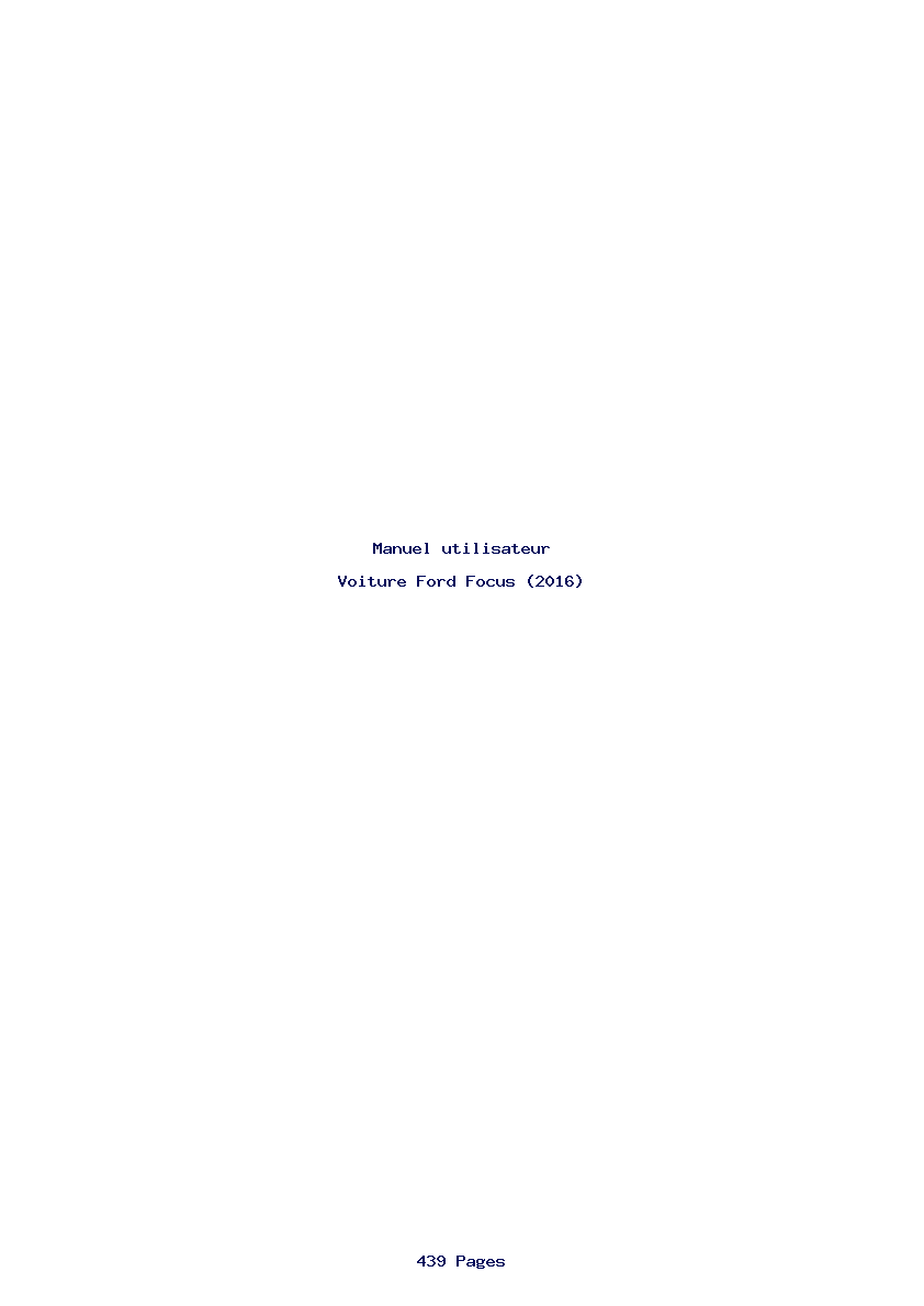 Page 1 de la notice Manuel utilisateur Ford Focus (2016)