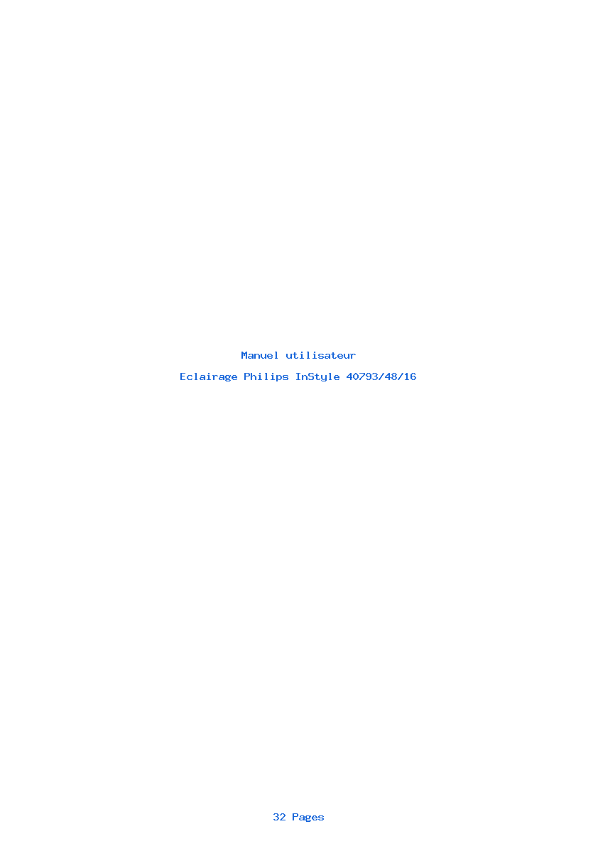 Page 1 de la notice Manuel utilisateur Philips InStyle 40793/48/16