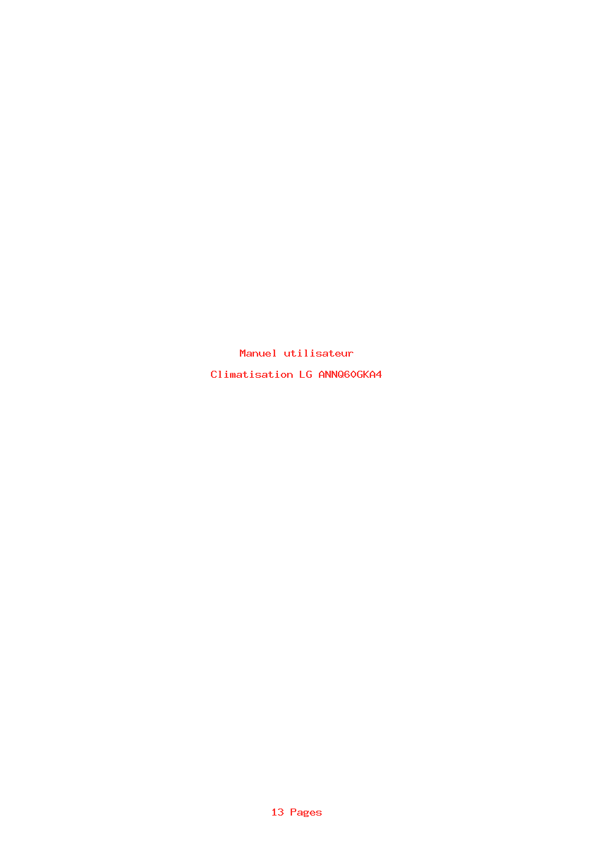Page 1 de la notice Manuel utilisateur LG ANNQ60GKA4