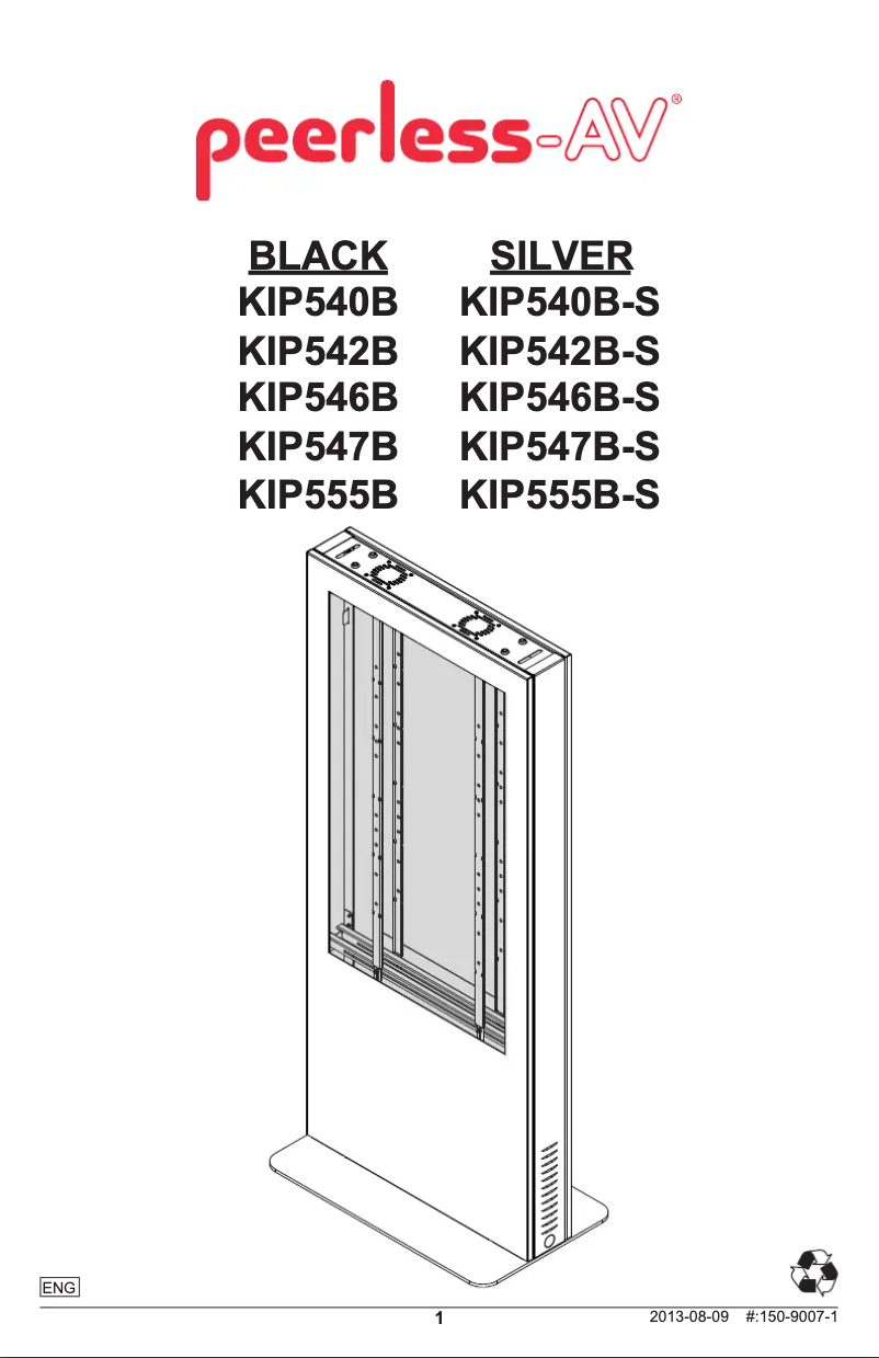 Page 1 de la notice Manuel utilisateur Peerless-AV KIP542B-S