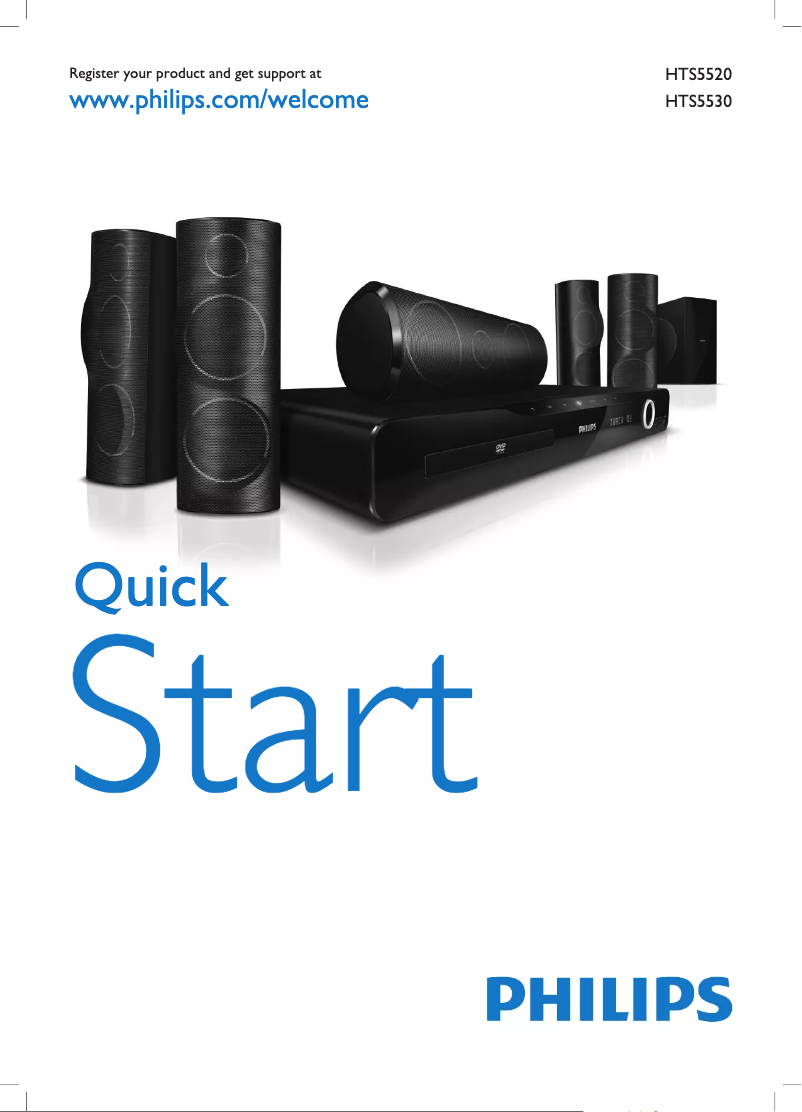 Page n°1 - Guide de démarrage rapide Philips HTS5520