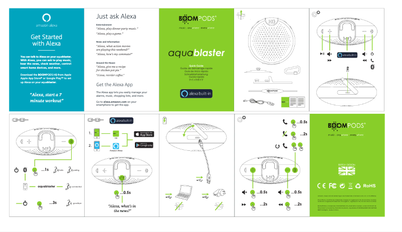Page 1 de la notice Manuel utilisateur Boompods Aquablaster