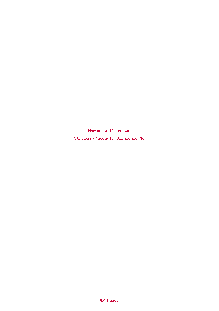 Page 1 de la notice Manuel utilisateur Scansonic M6
