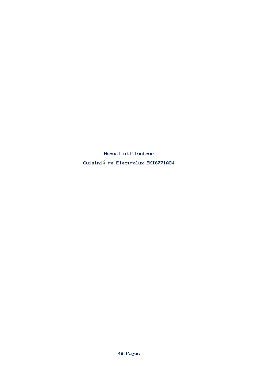 Page 1 de la notice Manuel utilisateur Electrolux EKI6771AOW