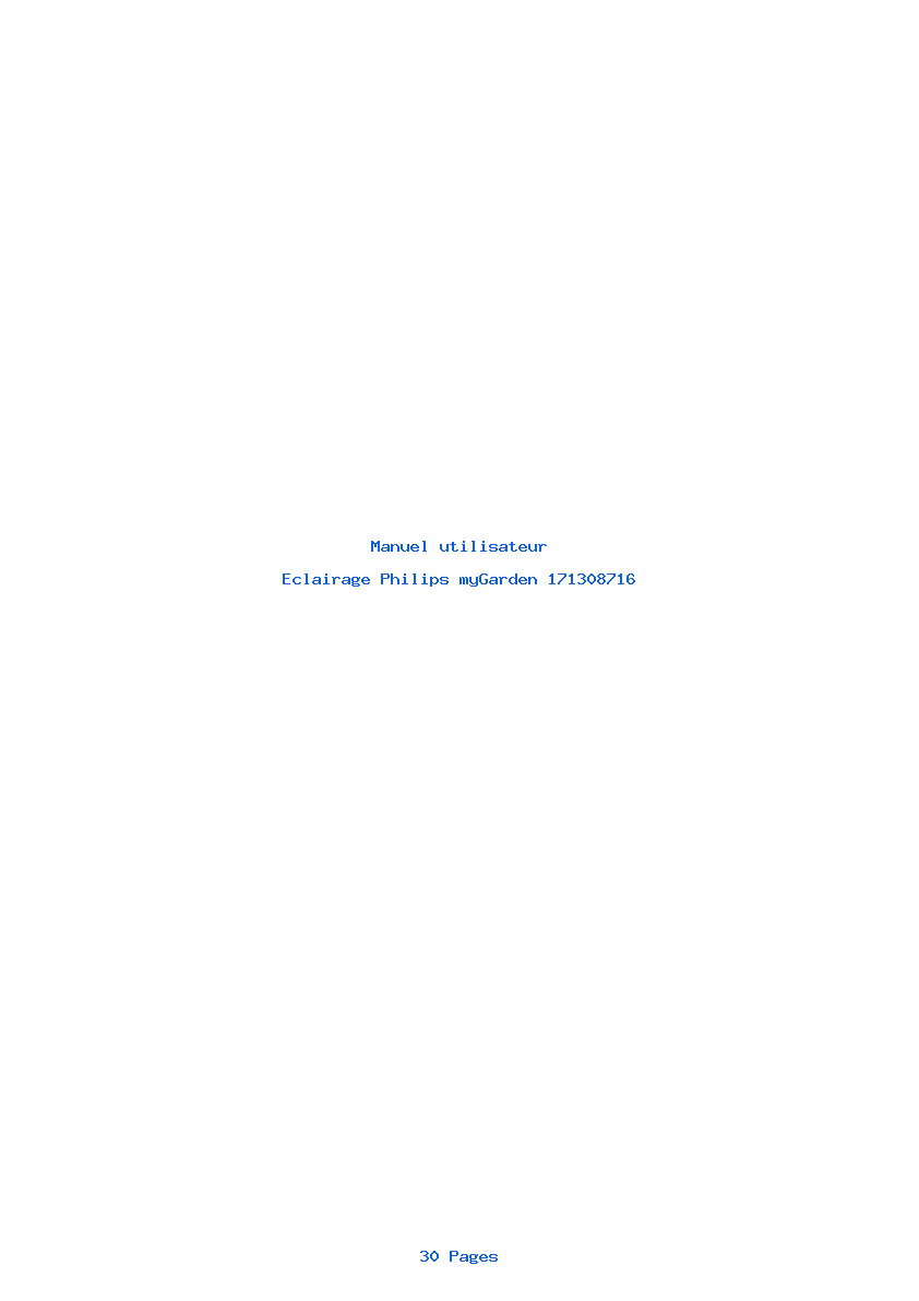 Page 1 de la notice Manuel utilisateur Philips myGarden 171308716