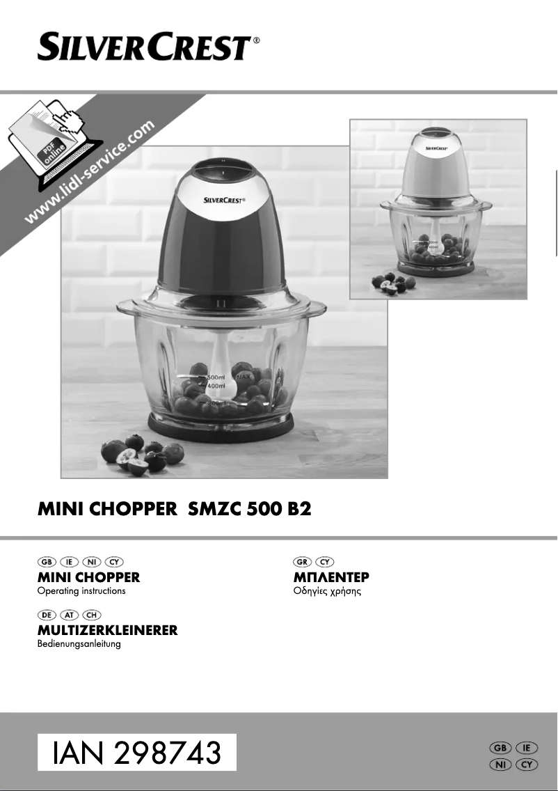 Page 1 de la notice Manuel utilisateur SilverCrest SMZC 500 B2